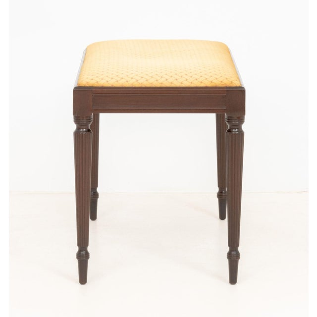 John Widdicomb Silk Upholstered Mahogany Bench For Sale In New York - Image 6 of 8