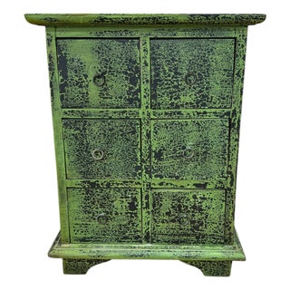 Vintage Handmade Tabletop Six Drawer Cabinet For Sale