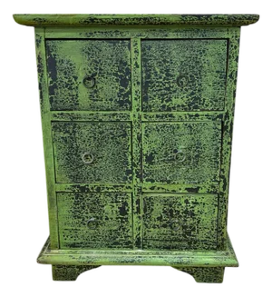 Vintage Handmade Tabletop Six Drawer Cabinet