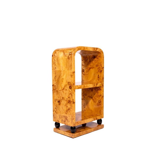 Art Deco Burl Walnut Two-Tier Side Table For Sale - Image 6 of 6