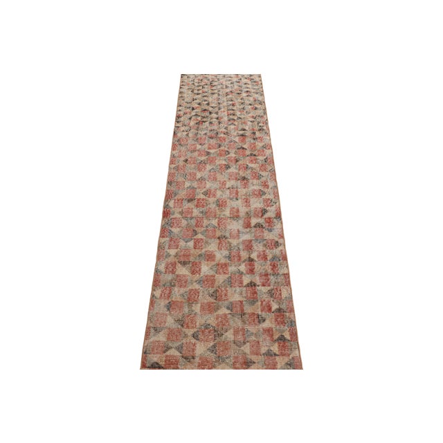 1960s Vintage Zeki Müren Runner With Polychromatic Geometric Patterns From Rug & Kilim For Sale - Image 5 of 7