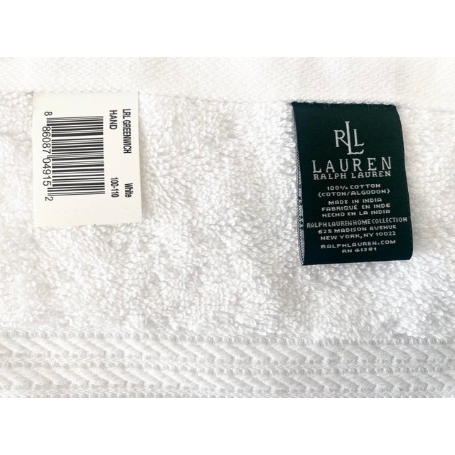Textile Ralph Lauren Greenwich 3 Piece White Bath Towel Set New Condition With Tags Late 20th Century For Sale - Image 7 of 11