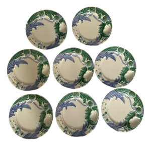 Asparagus Plates in Earthenware with Paris Decor from Au Bain-Marie, Set of 8