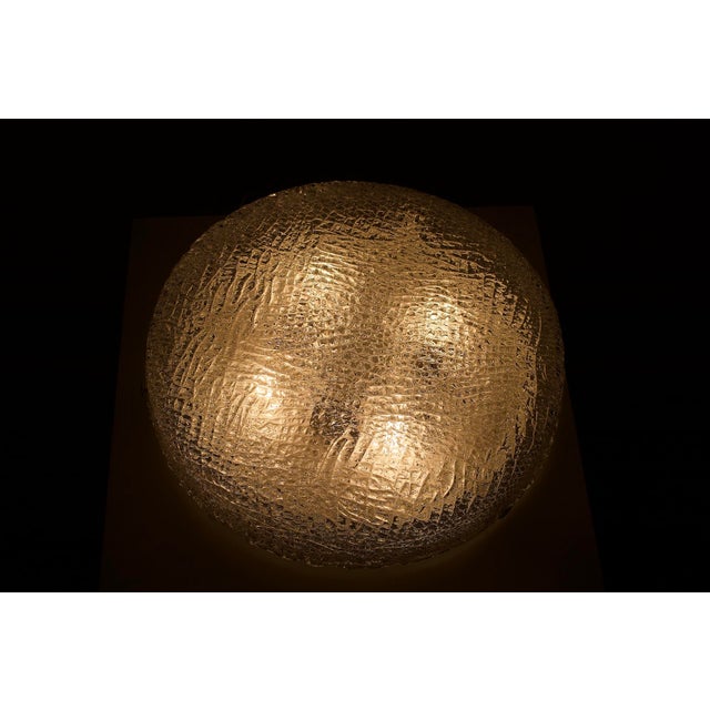 Round Frosted Glass Ceiling Light, 1970s For Sale - Image 10 of 13