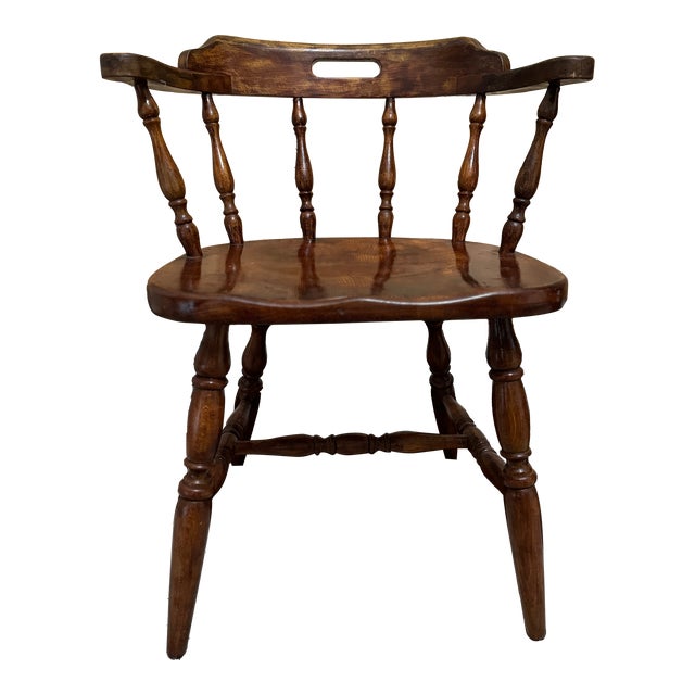 Mid Century Captain's Chair, Pub or Saloon Style Chair For Sale