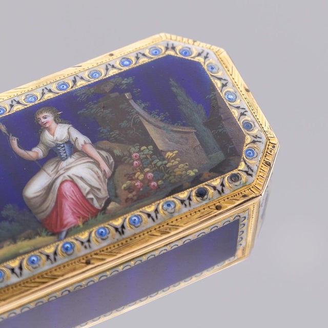 Antique German 18k Gold and Enamel Snuff Box, 1820 For Sale - Image 17 of 18
