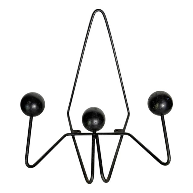 Coat Rack with Black Balls, France, 1960s For Sale