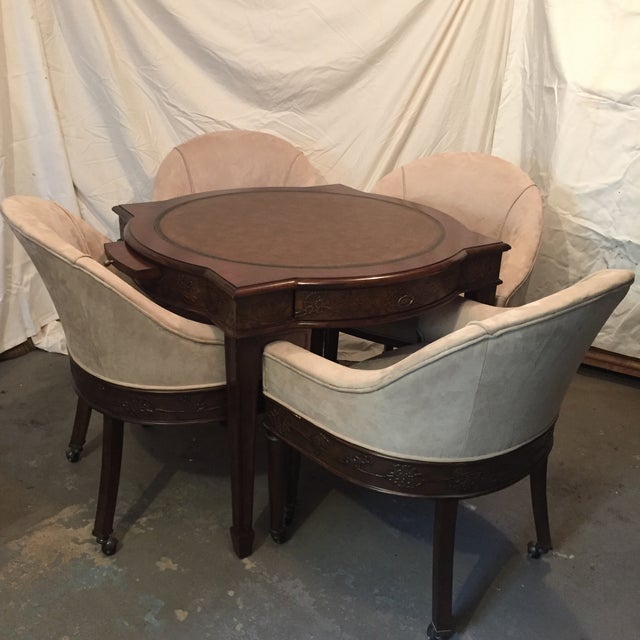 Traditional Game Table Set with Chairs 5 Pieces Chairish