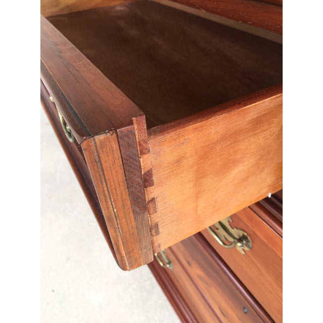 Wood Lexington Pine 10 Drawer Chippendale Style Dresser For Sale - Image 7 of 8