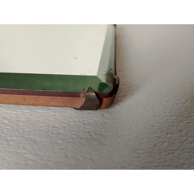 Silver Nickel-Plated Wrought Iron Mirror with Candleholder and Clamps, 1930s For Sale - Image 8 of 17