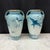 Lovely three-piece French porcelain vase and jardiniere garniture set by K. et G./Luneville/FRANCE; Keller and Guerin, a...