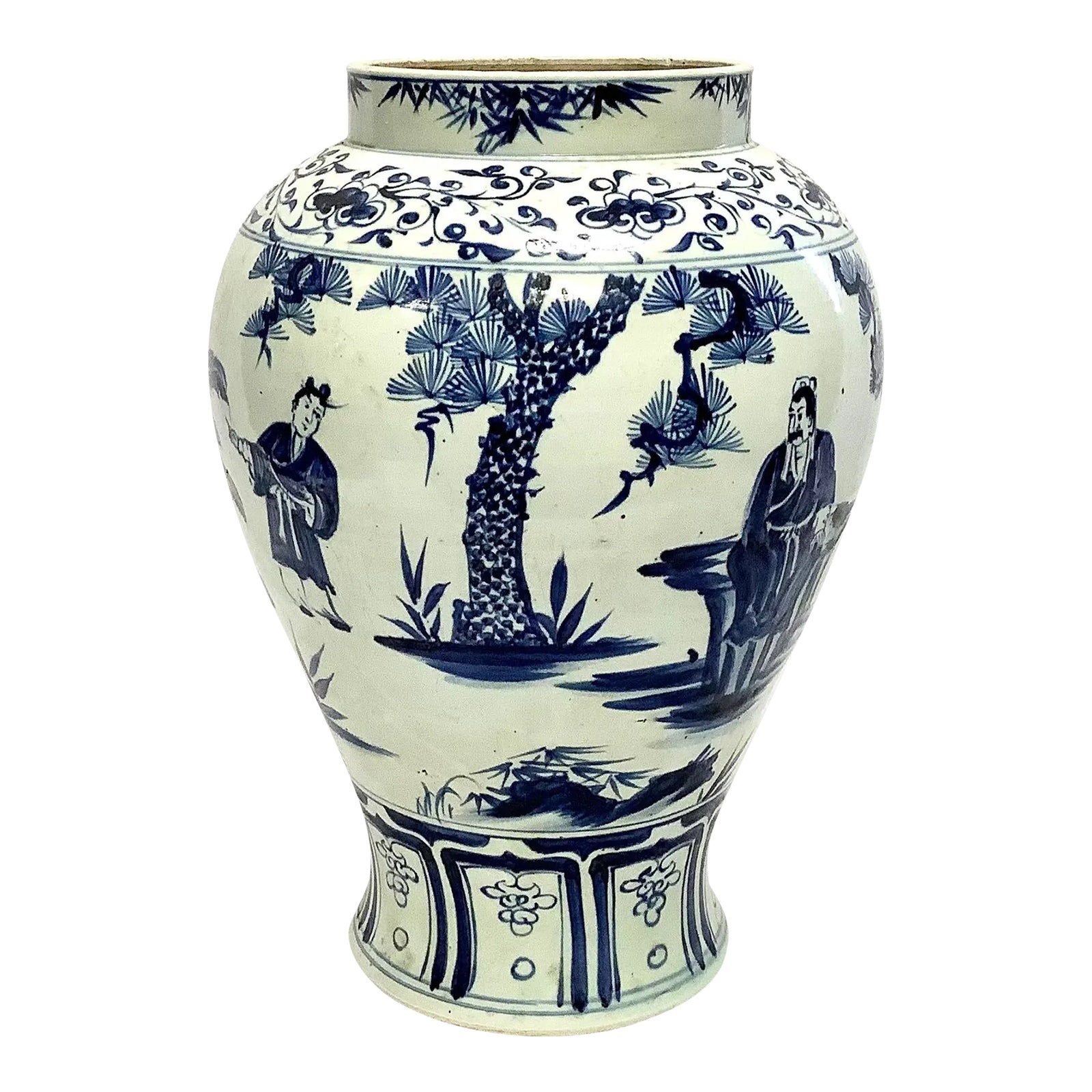 Large Chinese Blue and White Porcelain Vase Chairish — free download