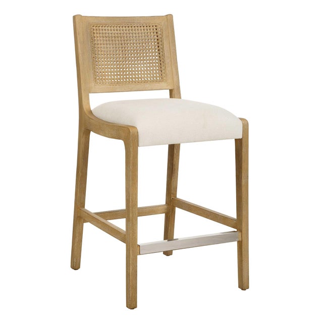 Interweave Coastal Rattan Counter Stool For Sale - Image 6 of 11