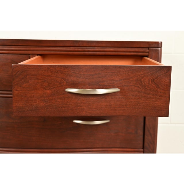 Wood Stickley Modern Arts & Crafts Shaker Cherry Wood Four-Drawer Dresser or Chest of Drawers For Sale - Image 7 of 15