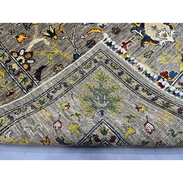 Gray Sultani Wool Rug With Persian Floral Design, 5'9" X 7'8" For Sale - Image 13 of 13