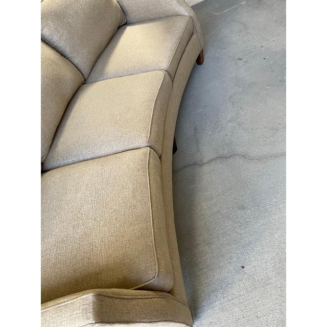 Three Seat Curved Shape Sofa in a Greek Key Design Fabric, 21st Century For Sale In Savannah - Image 6 of 7