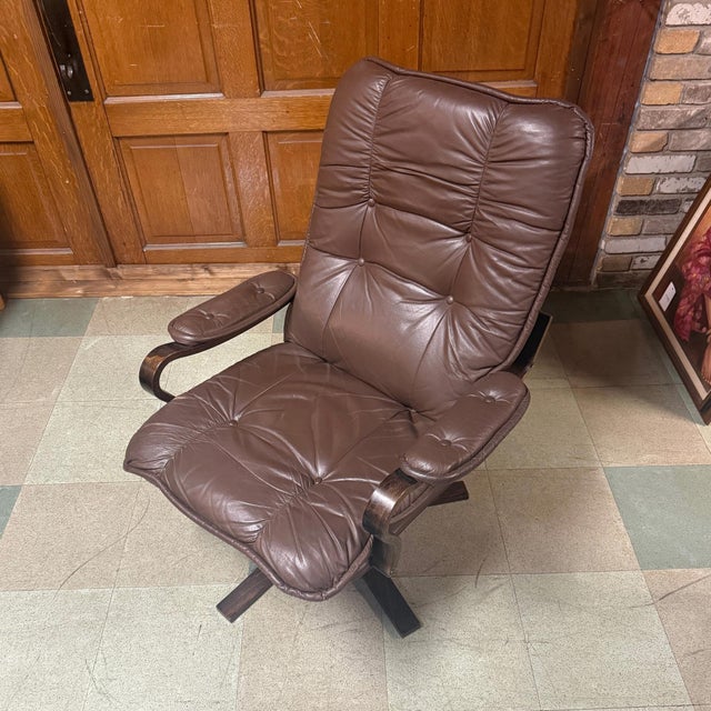 Mid 20th Century Danish Bentwood Swivel Armchair For Sale - Image 4 of 5