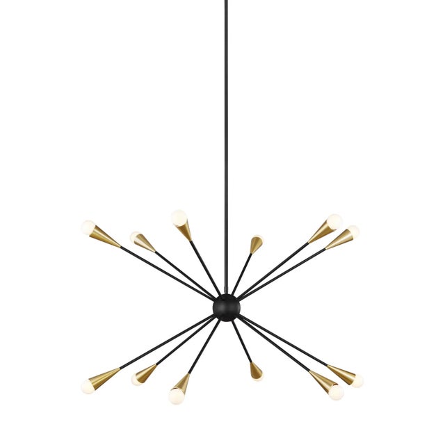 The Jax twelve light single tier chandelier in midnight black enhances the beauty of your home with ample light and style...