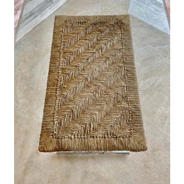 1960s Chrome With Woven Rush Dining Table For Sale - Image 11 of 13