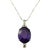 Mid 20th Century 14k White Gold Amethyst and Diamond Pendant Necklace For Sale