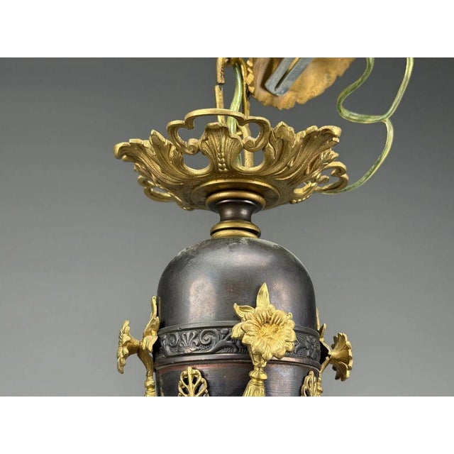 Federal Style, Chandelier, Bronze, Ebony, Europe, 1960s For Sale - Image 11 of 12