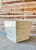 Italian modern travertine stacked side table. A unique piece with a modern flare. The perfect low profile side table in...