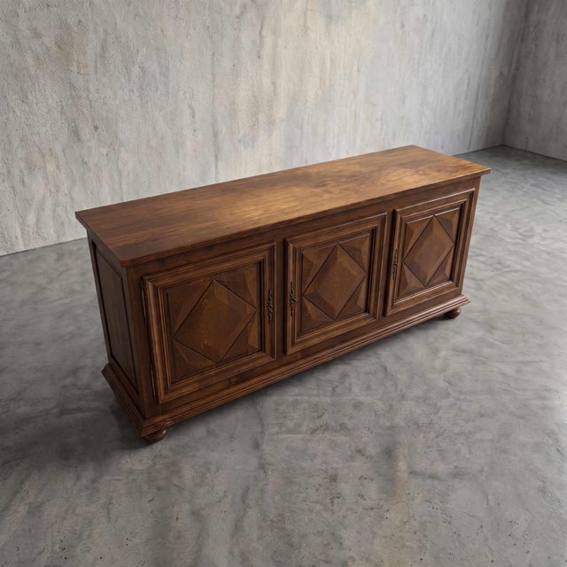 Wood French Geometric Sideboard, 1960s For Sale - Image 7 of 14