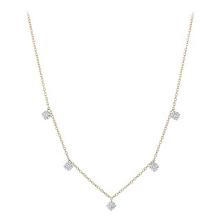 1.25 Carat Brilliant Round Diamond Chain Necklace For Sale