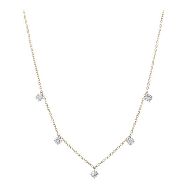 1.25 Carat Brilliant Round Diamond Chain Necklace For Sale