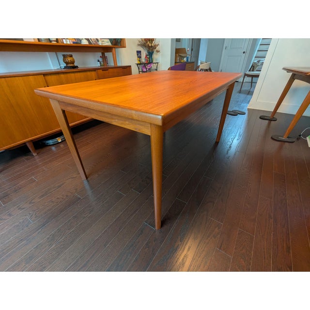 1960s Vintage 1960s Danish Modern Teak Draw-Leaf Dining Table by Brdr. Furbo For Sale - Image 5 of 18