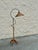 Gray Vintage Wicker and Iron Floor Lamp With Sculptural Curved Arm For Sale - Image 8 of 9