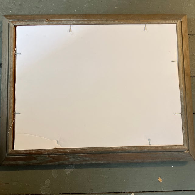 1940s 1940’s Original Surreal Abstract Expressionist Watercolor Painting Vintage Oak Frame For Sale - Image 5 of 5