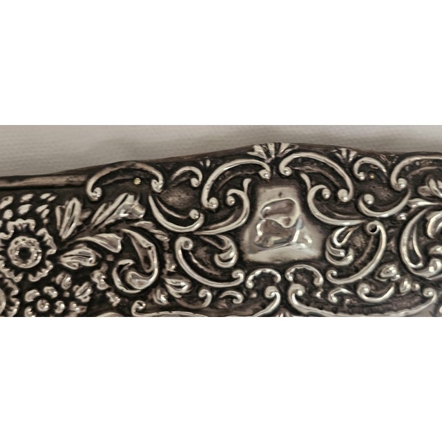 1900 - 1909 1902 Art Nouveau Sterling Silver Repousse Picture Frame — Birmingham Hallmarked For Sale - Image 5 of 17