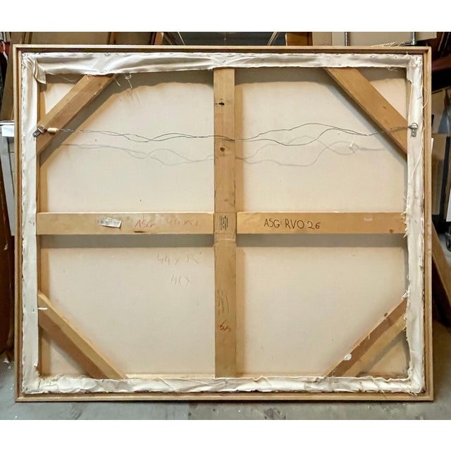 Roger Van Ouytsel, Large Abstract Oil Painting Belgian American Artist Roger Van Ouytsel Menorah, 1987 For Sale - Image 4 of 15