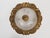 1950s Spanish Rococo Heavy Sand-Cast Bronze Flush Mount Ceiling Light With Etched Frosted Glass Dome For Sale - Image 4 of 12