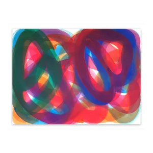 Contemporary Abstract Gouache on Fabriano Paper Painting "Squirm 2" by Leon Phillips