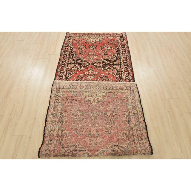 Malayer Runner 3’10” X 10’2” Red Wool Semi-Antique Hand-Knotted Oriental Rug For Sale - Image 14 of 15