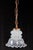 Art Nouveau glass shade hanging light, with a clockwise opal glass swirl and a scalloped edge. This requires one standard...