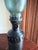 Victorian Vintage Mid Century 1960s Mini Hurricane Lantern Blue Glass For Sale - Image 3 of 9