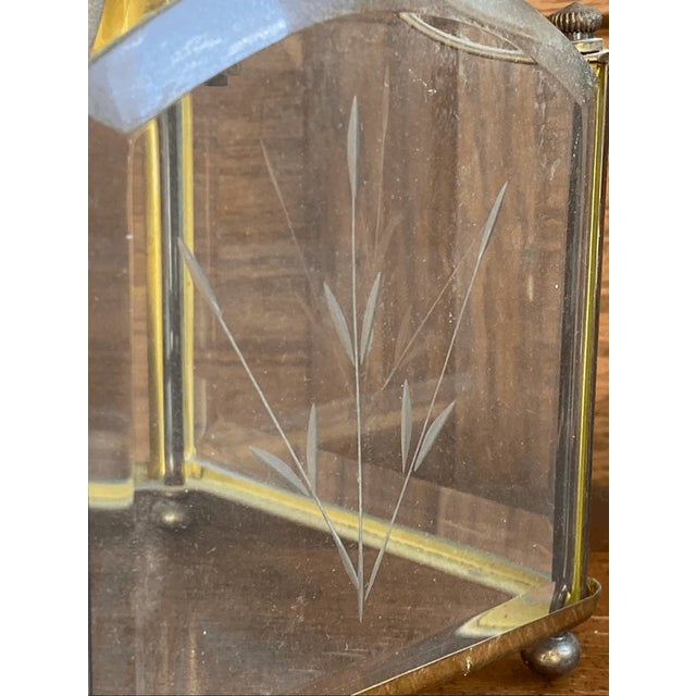 Mid-Century Modern Vintage Mid Century Modern Etched Wheat Design Glass Light Pendant Flush Mount For Sale - Image 3 of 10