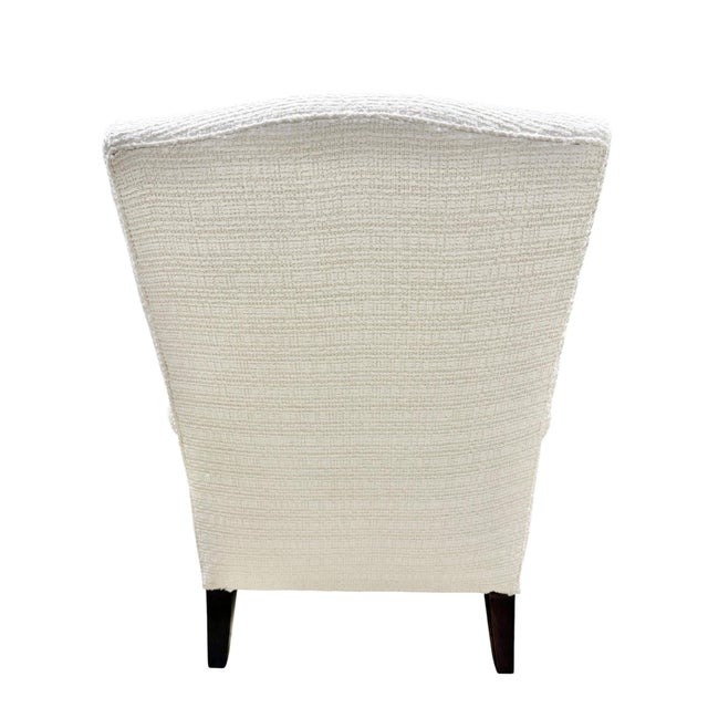 Textile Pearl White Bouclé Chaise Lounge Chair With Matching Ottoman and Kidney Pillow For Sale - Image 7 of 10