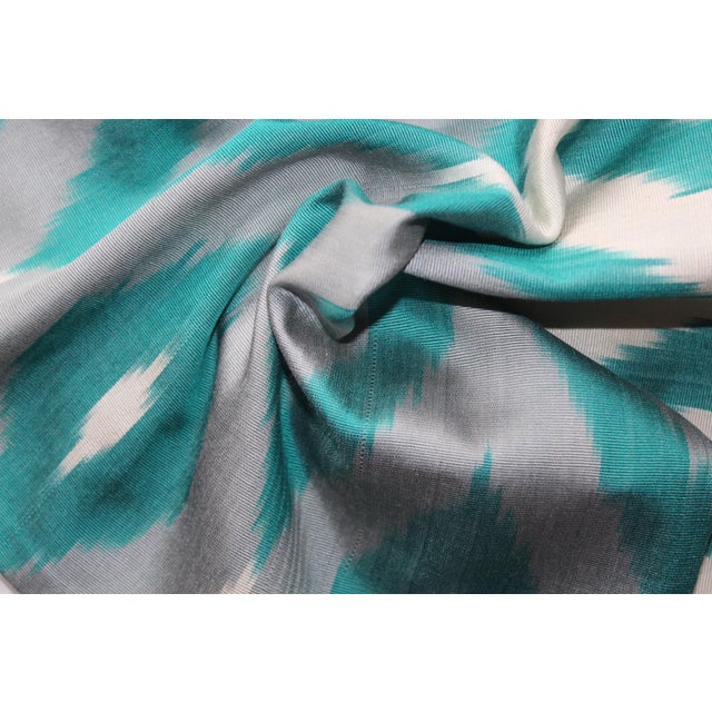 2020s Contemporary Silk Ikat Bohemian Throw Pillow 16 X 16 For Sale - Image 5 of 7