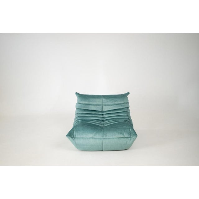 Togo Lounge Chair and Mint Velvet by Michel Ducaroy for Ligne Roset, 1973, Set of 2 For Sale - Image 11 of 18