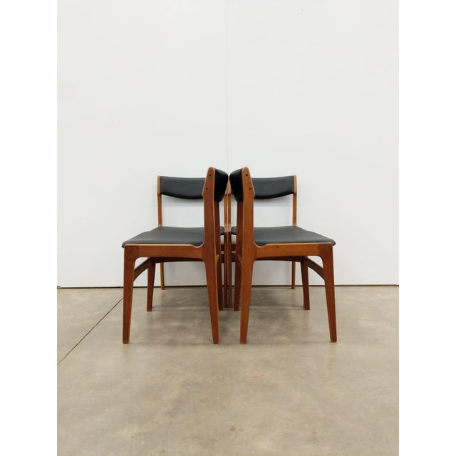 Wood Set of 4 Vintage Danish Modern Dining Chairs Attributed to Erik Buch For Sale - Image 7 of 8