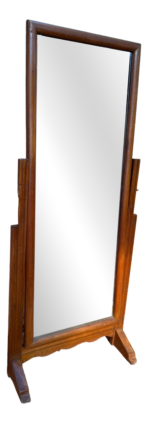 Art Deco Swivel Mirror in Oak, 1930s