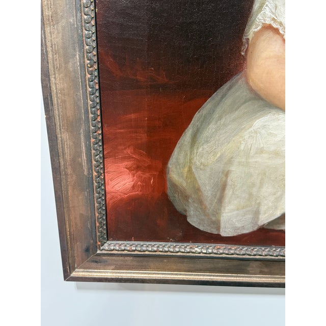 American Folk Art Portrait of a Young Child Holding a Slipper, C. 1830–1850 For Sale - Image 10 of 12