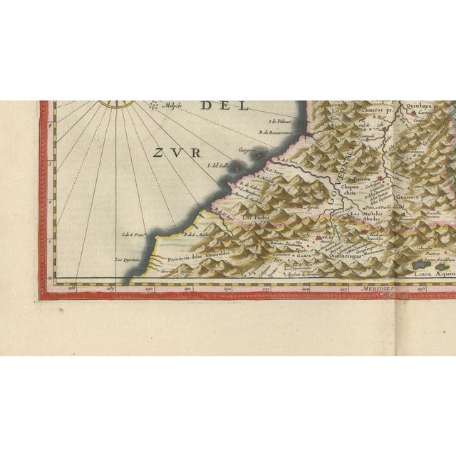 Antique Map of New Granada & Popayán from Blaeu, 1642 For Sale - Image 6 of 10