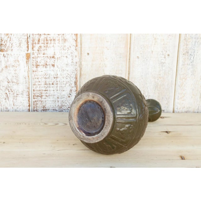 Ceramic Vintage Engraved Chinese Glazed Vase For Sale - Image 7 of 9