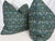 Transitional Morris & Co. "Eyebright" in Teal 22" Pillows-A Pair For Sale - Image 3 of 3