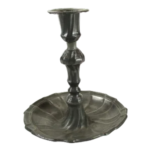 Antique Pewter Candlestick Central European 18th Century
